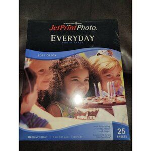 Jet Print Photo Everyday Photo Paper Soft Gloss 25 Sheets 8 1/2" X 11"